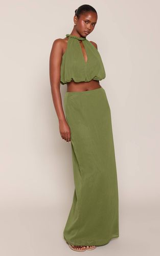 Olive Ensemble Coordonné Jupe Longue En Mousseline | Taille 32 - PrettyLittleThing - Modalova