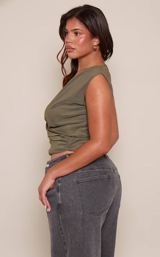 Sage Green Top Moulant En Mesh Avec Détail Drapé | Taille 42 - PrettyLittleThing - Modalova