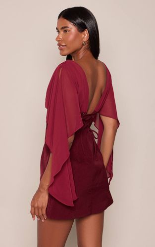 Plum Robe Mini Corset À Manches Drapées En Mousseline | Taille 32 - PrettyLittleThing - Modalova