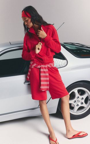 Red Short De Jogging Long En Molleton Léger Bouclette | Taille XS - PrettyLittleThing - Modalova