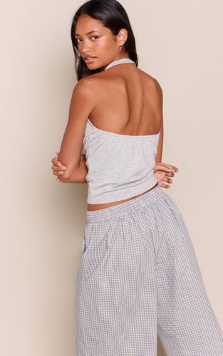 Grey Marl Top Col Bénitier Dos Nu Avec Attache Licou | Taille 42 - PrettyLittleThing - Modalova