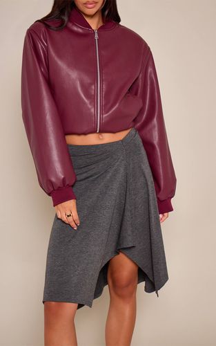 Charcoal Jupe Midi Drapée À Taille Asymétrique | Taille 42 - PrettyLittleThing - Modalova