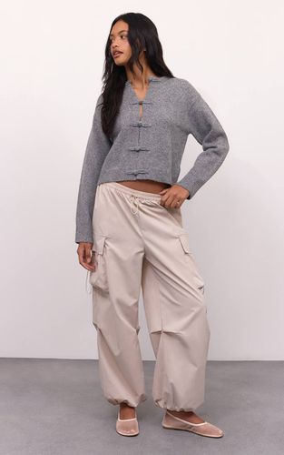 Stone Pantalon Cargo Large À Taille Coulissée | Taille 42 - PrettyLittleThing - Modalova