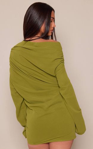 Olive Robe Moulante Drapée En Mousseline | Taille 32 - PrettyLittleThing - Modalova