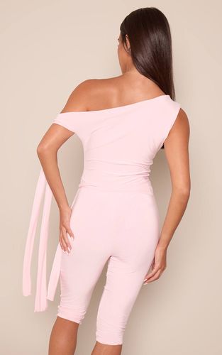 Light Pink Combinaison Capri Double Couche En Maille Avec Détail Nœud | Taille 42 - PrettyLittleThing - Modalova