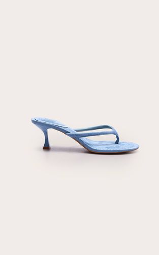 Blue Mules À Talon Mi-haut En Synthétique Avec Bride Entre-orteils | Taille 34 - PrettyLittleThing - Modalova