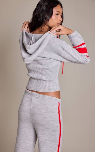 Grey Sweat À Casynthétiqueche Zippé En Maille À Panneaux À Rayures Contrastées | Taille XS - PrettyLittleThing - Modalova