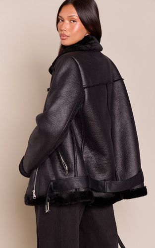 Black Aviateur Surdimensionné En Synthétique | Taille 32 - PrettyLittleThing - Modalova