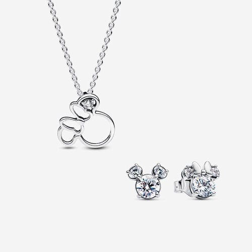 Parure Collier et Clous d'Oreilles Mickey et Minnie - Pandora - Modalova