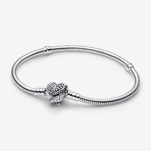 Bracelet Maille Serpent Fermoir Ailes Cœur en édition limitée - Pandora - Modalova