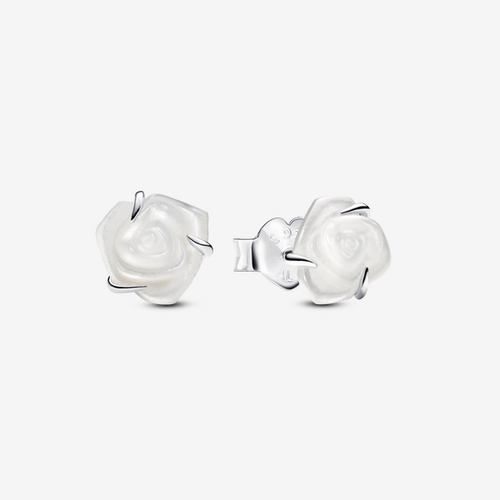 Clous d'Oreilles Rose Blanche - Pandora - Modalova