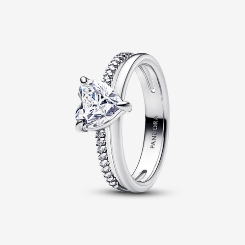 Bague Cœur Anneau Double - Pandora - Modalova