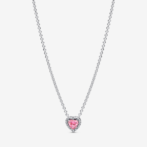 Collier Cœur Surélevé Rose - Pandora - Modalova
