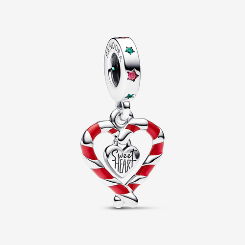 Charm Pendant Double Cœur de Noël Sucre d’Orge - Pandora - Modalova