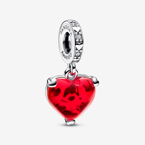 Charm Pendant Verre de Murano Disney Baiser de Mickey & Minnie - Pandora - Modalova