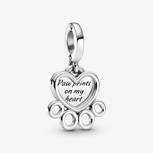 Charm Pendant Cœurs et Empreinte de Pattes - Pandora - Modalova