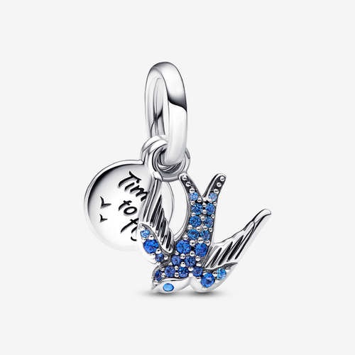 Charm Pendant Double Hirondelle Scintillante & Citation - Pandora - Modalova