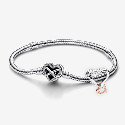 Bracelet Composé Cœur Infini Ajouré Bicolore - Pandora - Modalova