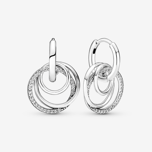 Boucles d'Oreilles Créoles Cercles Ma Famille Pour Toujours - Pandora - Modalova