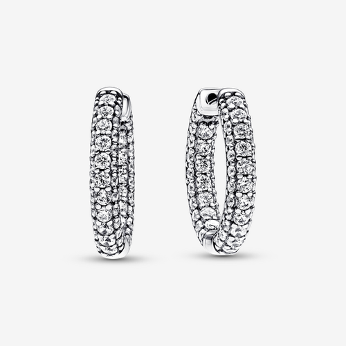 Créoles Simple Rang Pavées Timeless - Pandora - Modalova