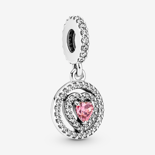 Charm Pendant Cœur Halo Double Scintillant - Pandora - Modalova