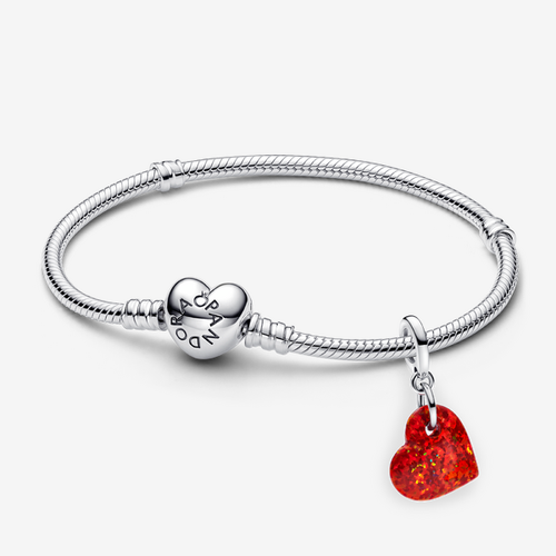 Bracelet Composé Cœur Rouge Opalescent - Pandora - Modalova