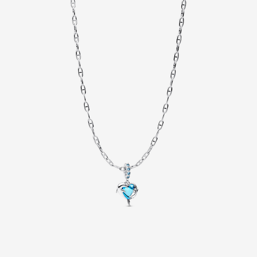 Collier Composé Dauphins Verre de Murano Bleu - Pandora - Modalova