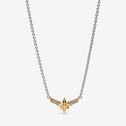 Collier avec Pendentif Bimatière Marvel Étoile à Huit Branches de Captain Marvel - Pandora - Modalova