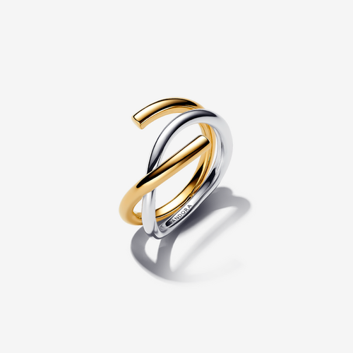 Bague Double Bicolore de Forme Organique - Pandora - Modalova