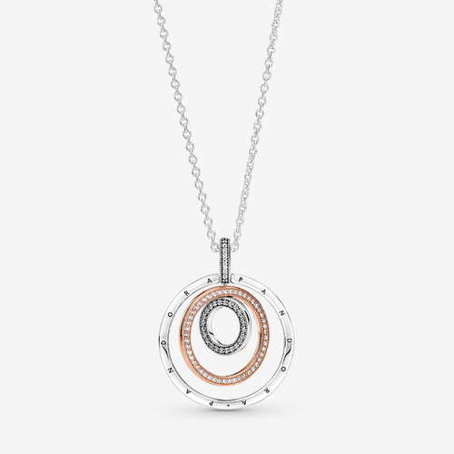 Collier Pendentif Cercles Bicolores - Pandora - Modalova