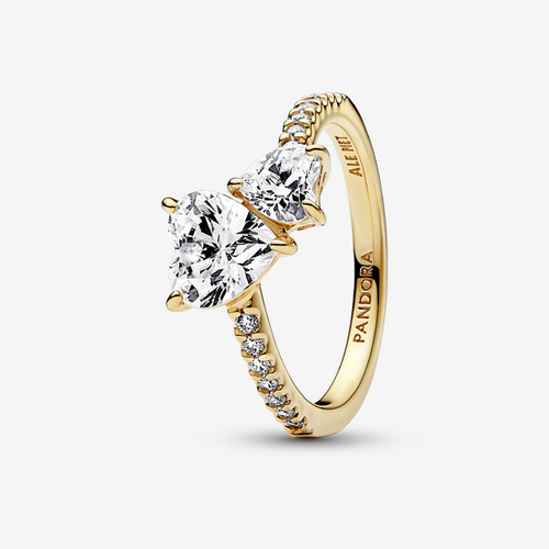 Bague Scintillante Cœur Double - Pandora - Modalova
