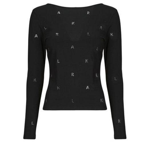 T-shirt RHINESTONE KARL OPEN BACK LSLV - Karl Lagerfeld - Modalova