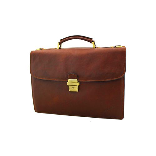 Porte document Cartable Arizona Cuir De Vachette Gras 2 Soufflets GH 5226 - Gerard Henon - Modalova