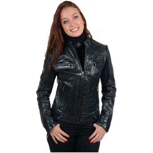 Blouson Blouson en cuir d'agneau ref_30996 Noir - Daytona - Modalova