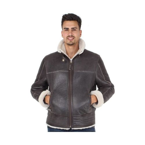 Blouson Bombardier en mouton retourne ref 38175 Marron - Pallas Cuir - Modalova