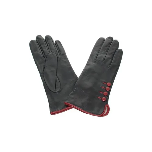 Gants Gants en cuir agneau ref_glo23659 102 noir rouge - Glove Story - Modalova