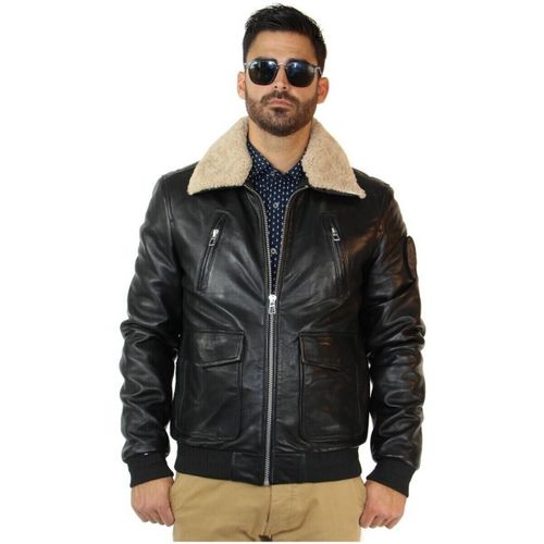 Blouson Blouson Redskins flight Ycon cuir ref_47874 noir - Patrouille De France - Modalova