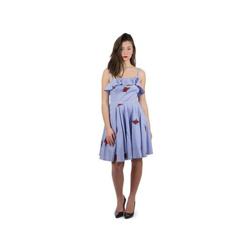 Robe Robe Ciara roses brodées bleu W82k51 - Guess - Modalova