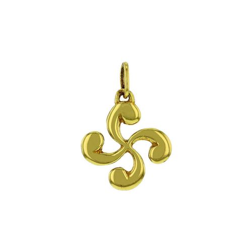Pendentifs Pendentif croix basque plaqué or diamètre 10mm - Bijoux Basques - Modalova