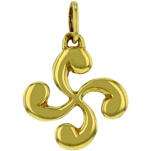 Pendentifs Pendentif croix basque plaqué or diamètre 22mm - Bijoux Basques - Modalova