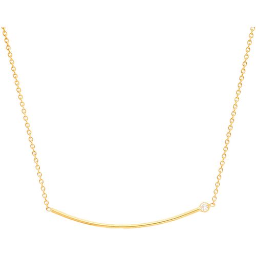 Collier Collier barrette or jaune et diamant 0.02 - Brillaxis - Modalova