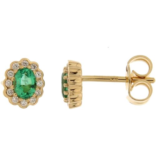 Boucles oreilles Boucles d'oreilles émeraude diamants or jaune - Brillaxis - Modalova