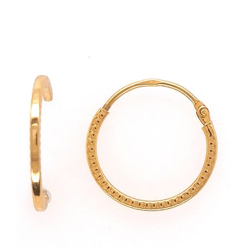 Boucles oreilles Créoles or jaune 9 carats fil carré 12 mm - Brillaxis - Modalova