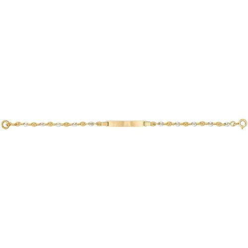 Bracelets Identité bébé grain de café or 18 carats bicolore - Brillaxis - Modalova