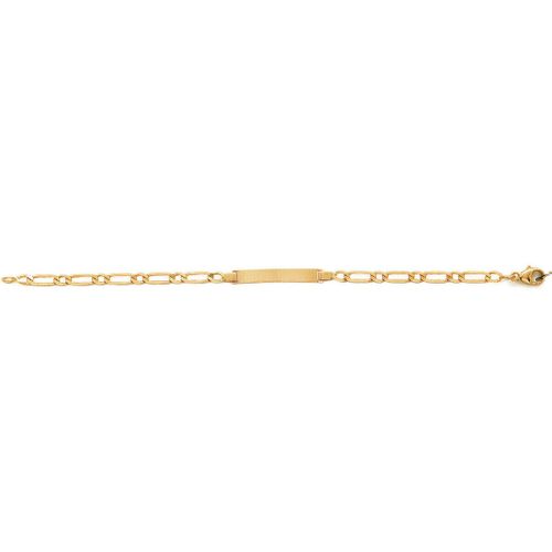 Bracelets Identité junior rectangle maille altérnée or - Brillaxis - Modalova