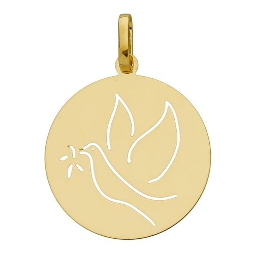 Pendentifs Médaille colombe baptême républicain or jaune - Brillaxis - Modalova