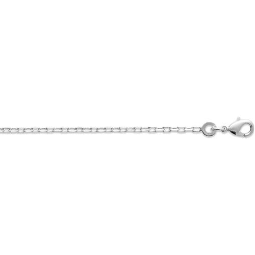 Collier Chaîne maille forçat argent rhodié 45cm 1.9 mm - Brillaxis - Modalova