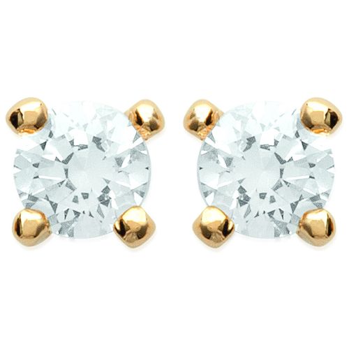 Boucles oreilles Puces d'oreilles plaqué or 3 mm - Brillaxis - Modalova