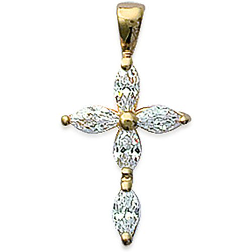 Pendentifs Pendentif plaqué or croix empierrée - Brillaxis - Modalova