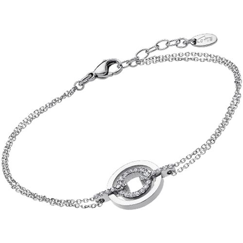 Bracelets Bracelet bliss acier double anneaux double chaîne - Lotus - Modalova